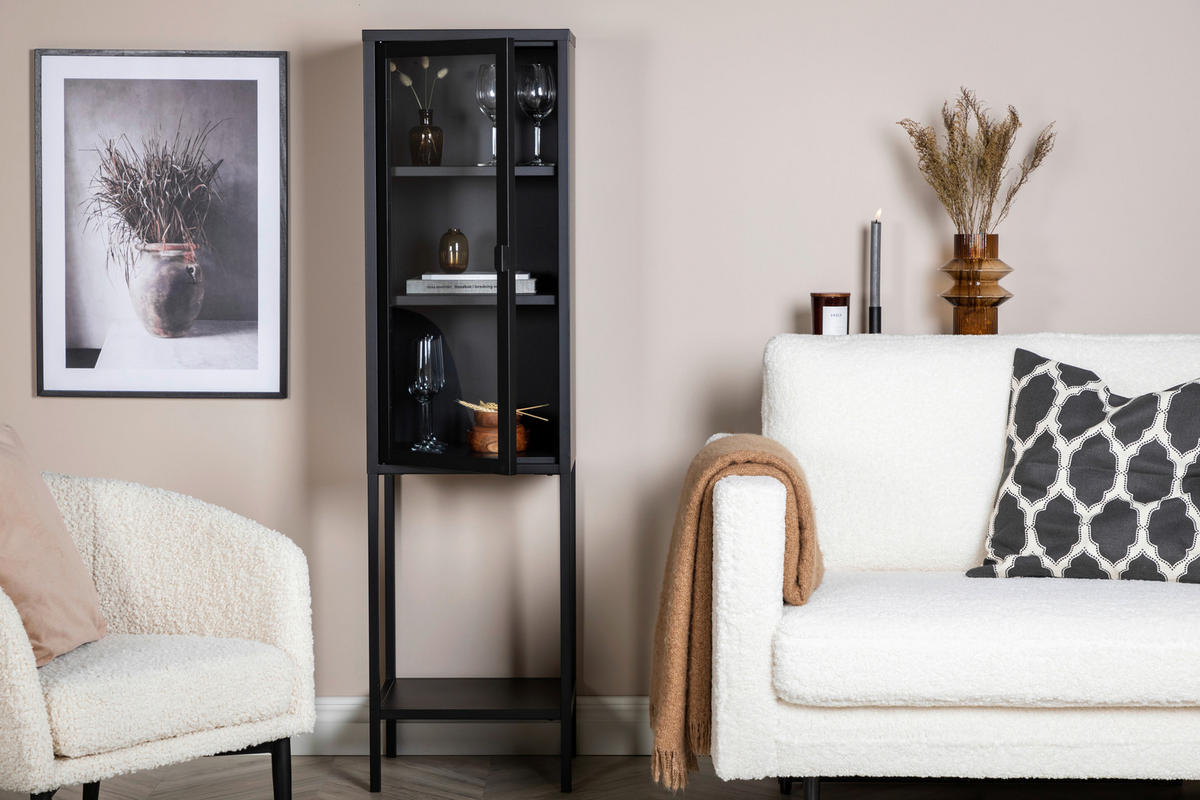 VITRINE in Schwarz  - Schwarz, Design, Metall (40.5/150/35cm) - Livetastic