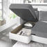 WOHNLANDSCHAFT Lederlook, Webstoff - Alufarben/Grau, KONVENTIONELL, Textil/Metall (167/303/229cm) - Xora