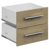 SCHUBLADENSET - Eichefarben, KONVENTIONELL, Holzwerkstoff (36,4/34,1/36,6cm) - Voleo
