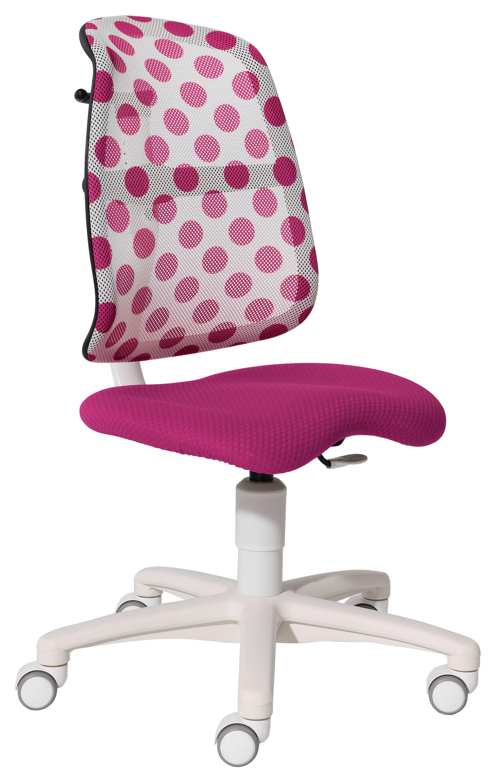 JUGENDDREHSTUHL Netzbespannung, Webstoff Weiß, Brombeere  - Brombeere/Weiß, Trend, Textil/Metall (46/92-100/27-30,5cm) - Paidi