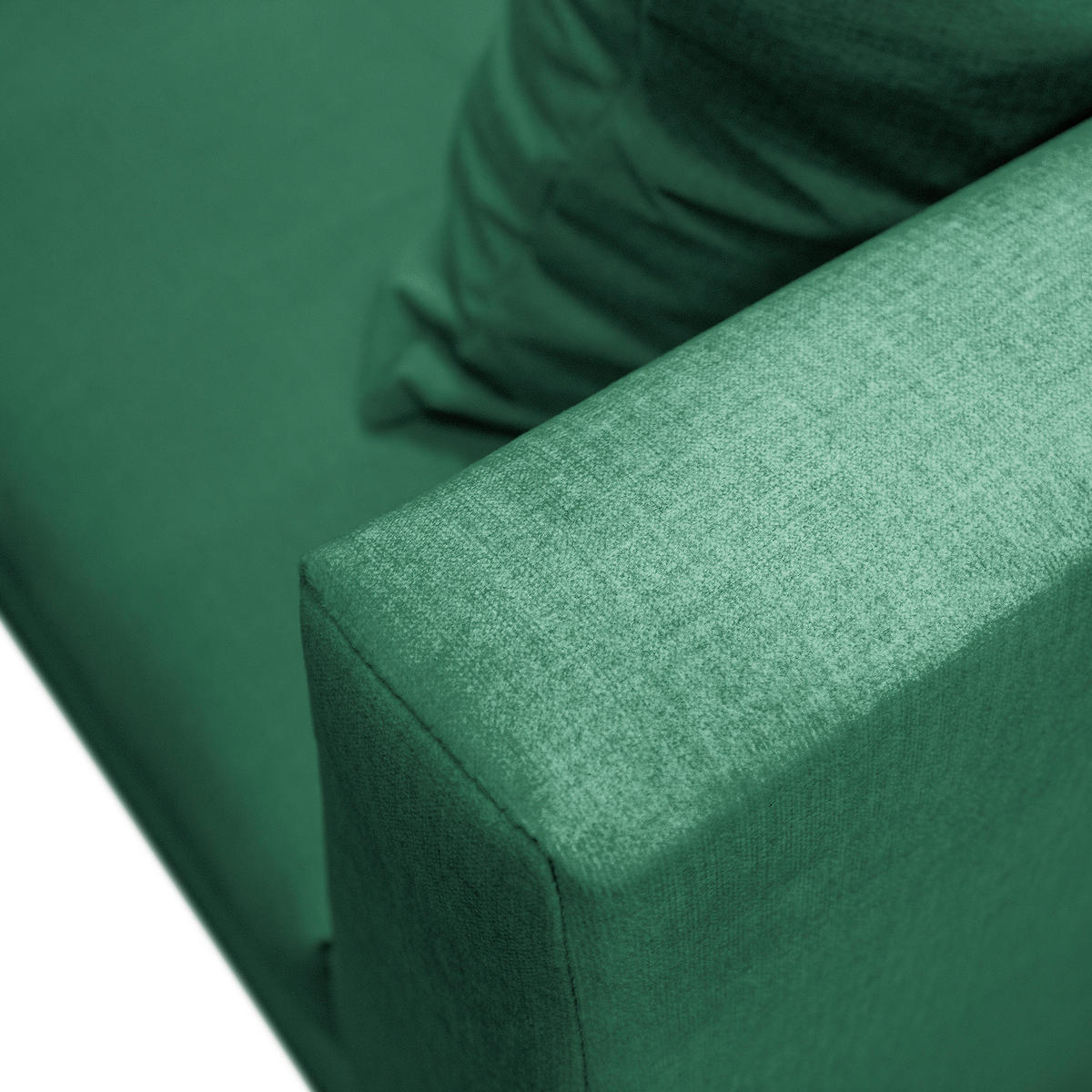 Ecksofa inkl. Hocker in Mikrofaser Grün  - Schwarz/Grün, Design, Holz/Textil (247/174cm) - MID.YOU