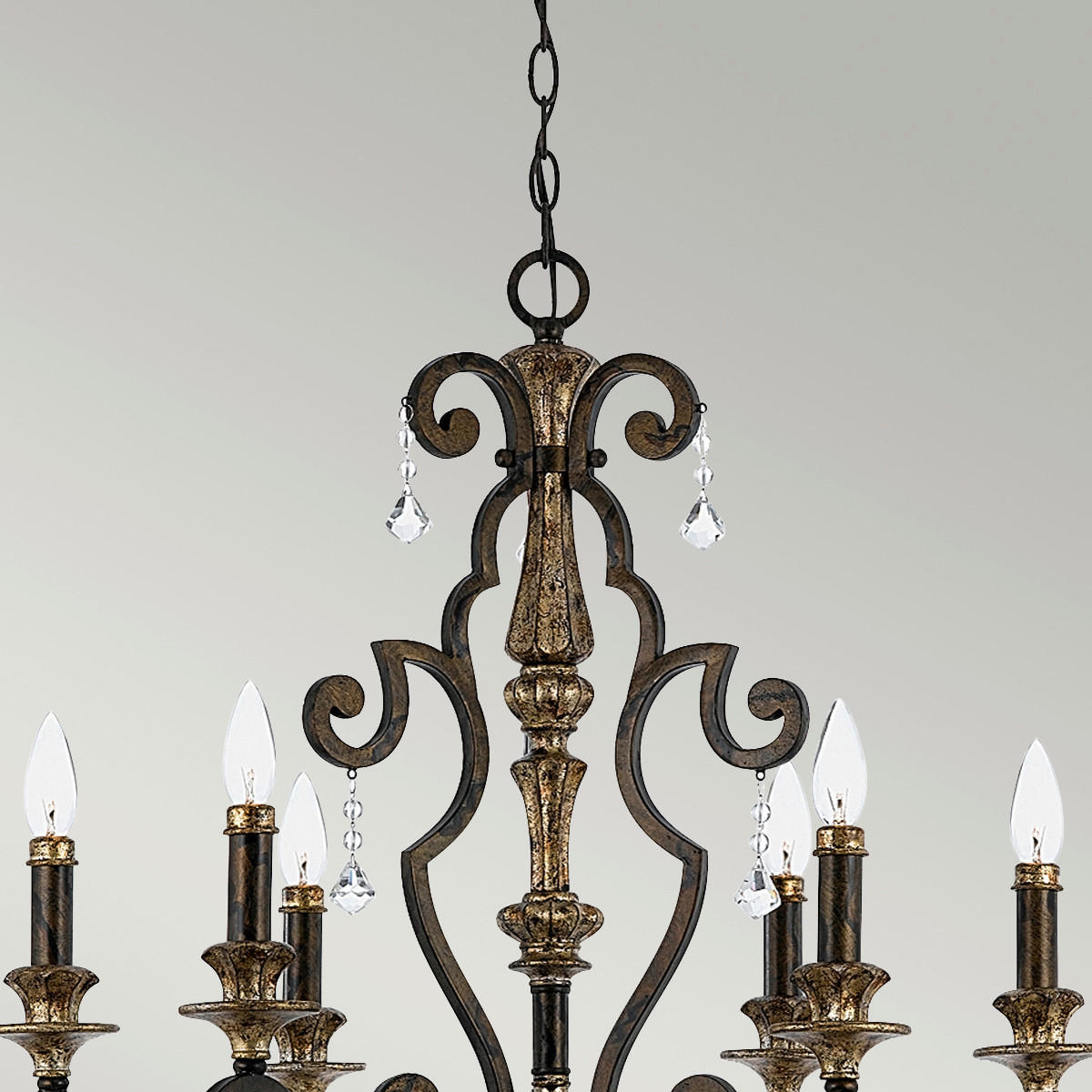 KRONLEUCHTER 71,1/105,5 cm    - Bronzefarben, Konventionell, Glas/Metall (71,1/105,5cm) - Elstead Lighting