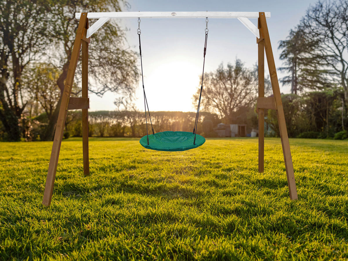 NESTSCHAUKEL  - Weiss/Braun, Konventionell, Holz/Kunststoff (254/207/160cm)