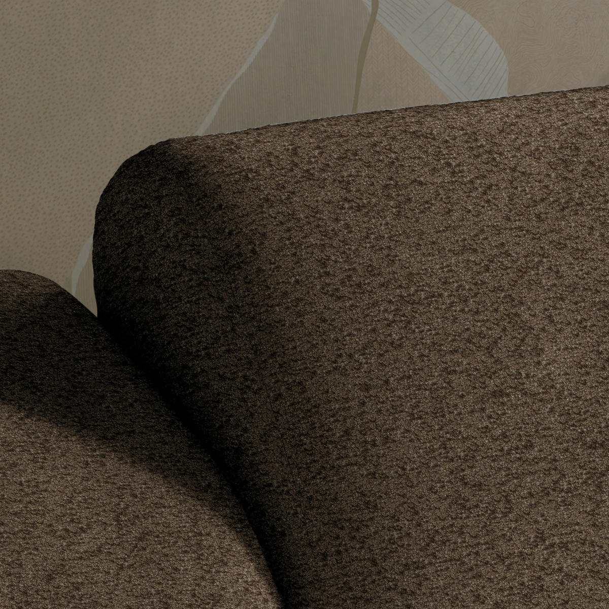 ECKSOFA in Velours Dunkelbraun  - Dunkelbraun/Buchefarben, Design, Holz/Textil (329/150cm) - Lomoco