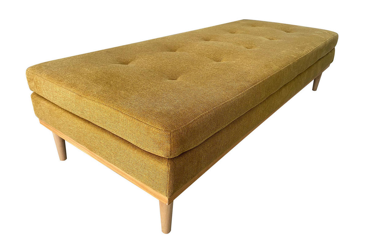 CHAISELONGUE Struktur Gelb  - Gelb/Naturfarben, MODERN, Holz/Textil (180/42/75cm) - Livetastic