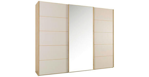 SCHWEBETÜRENSCHRANK 300/217/67 cm 3-türig  - Champagner/Eichefarben, KONVENTIONELL, Glas/Holzwerkstoff (300/217/67cm) - Xora