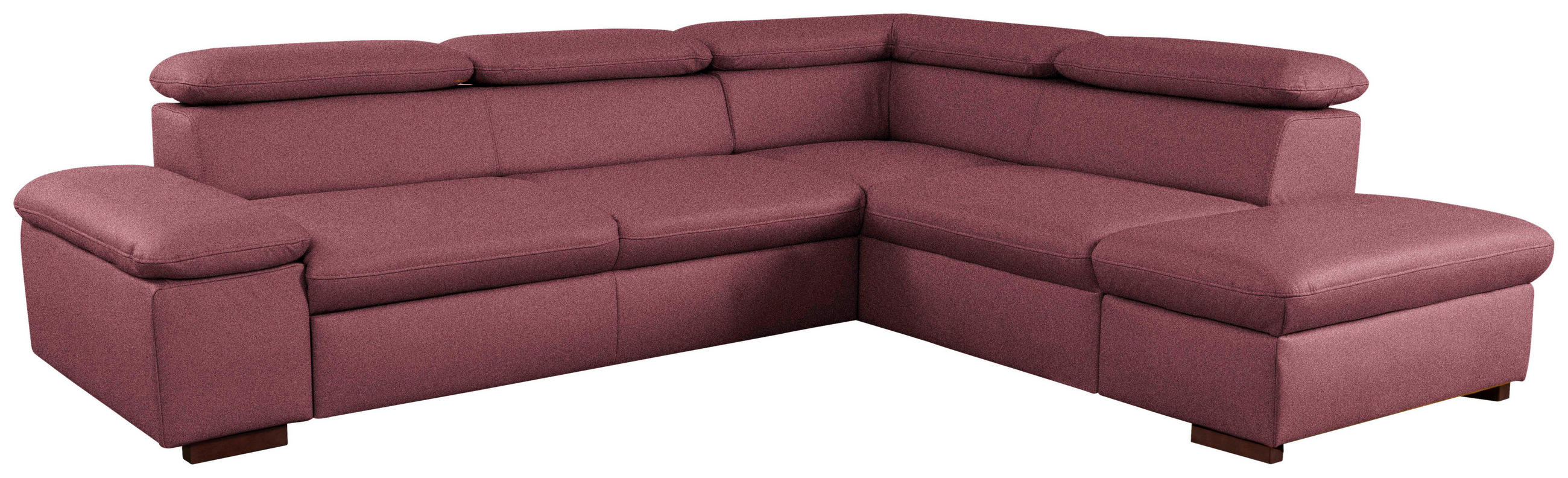 ECKSOFA inkl. Funktion in Flachgewebe Aubergine  - Aubergine, Konventionell, Holz/Textil (272/226cm) - Sit & More