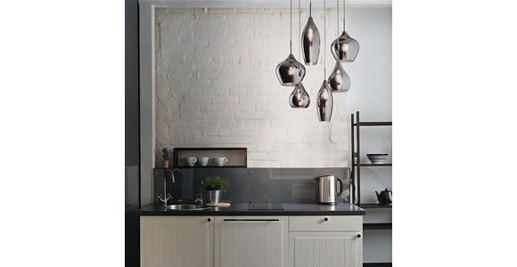 HÄNGELEUCHTE 60/30-135 cm - Grau, Design, Glas/Metall (60/30-135cm) - Dieter Knoll
