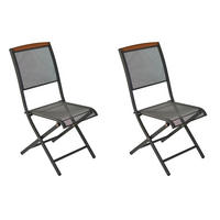 GARTENKLAPPSTUHL-SET Akazie Stahl Graphitfarben, Akaziefarben  - Graphitfarben/Akaziefarben, KONVENTIONELL, Holz/Metall (41/88,5/57cm) - Gardenson