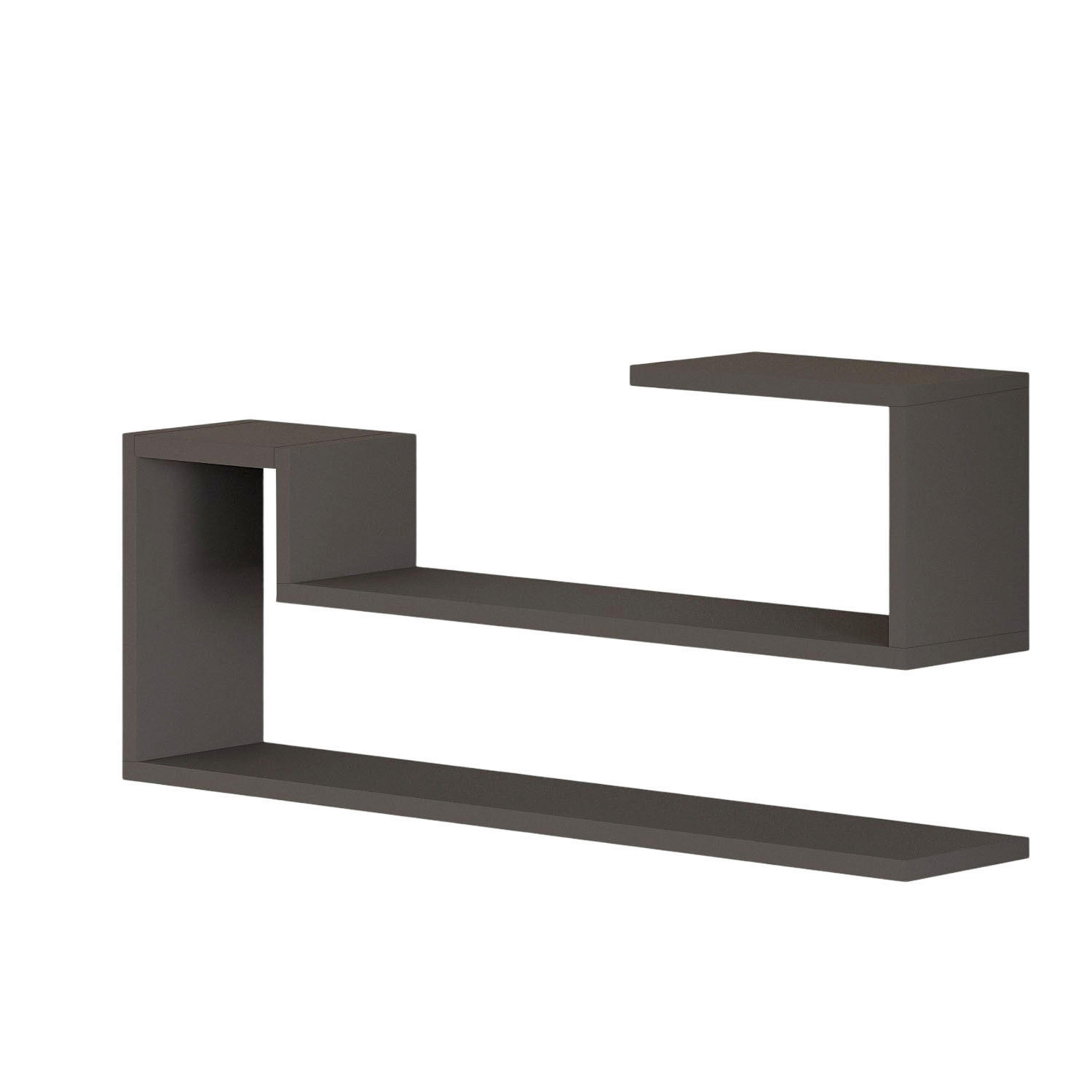 WANDREGAL  - Anthrazit, Design, Holzwerkstoff (90/41,2/17cm) - Livetastic