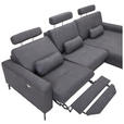 ECKSOFA in Mikrofaser Anthrazit 302/180 cm - Anthrazit/Schwarz, KONVENTIONELL, Textil/Metall (302/180cm) - Carryhome