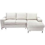 ECKSOFA Naturfarben Cord Rückenkissen, Bettkasten, Schlaffunktion, Rücken echt, Liegefläche im Originalstoff  - Schwarz/Naturfarben, KONVENTIONELL, Textil/Metall (240/150cm) - Carryhome