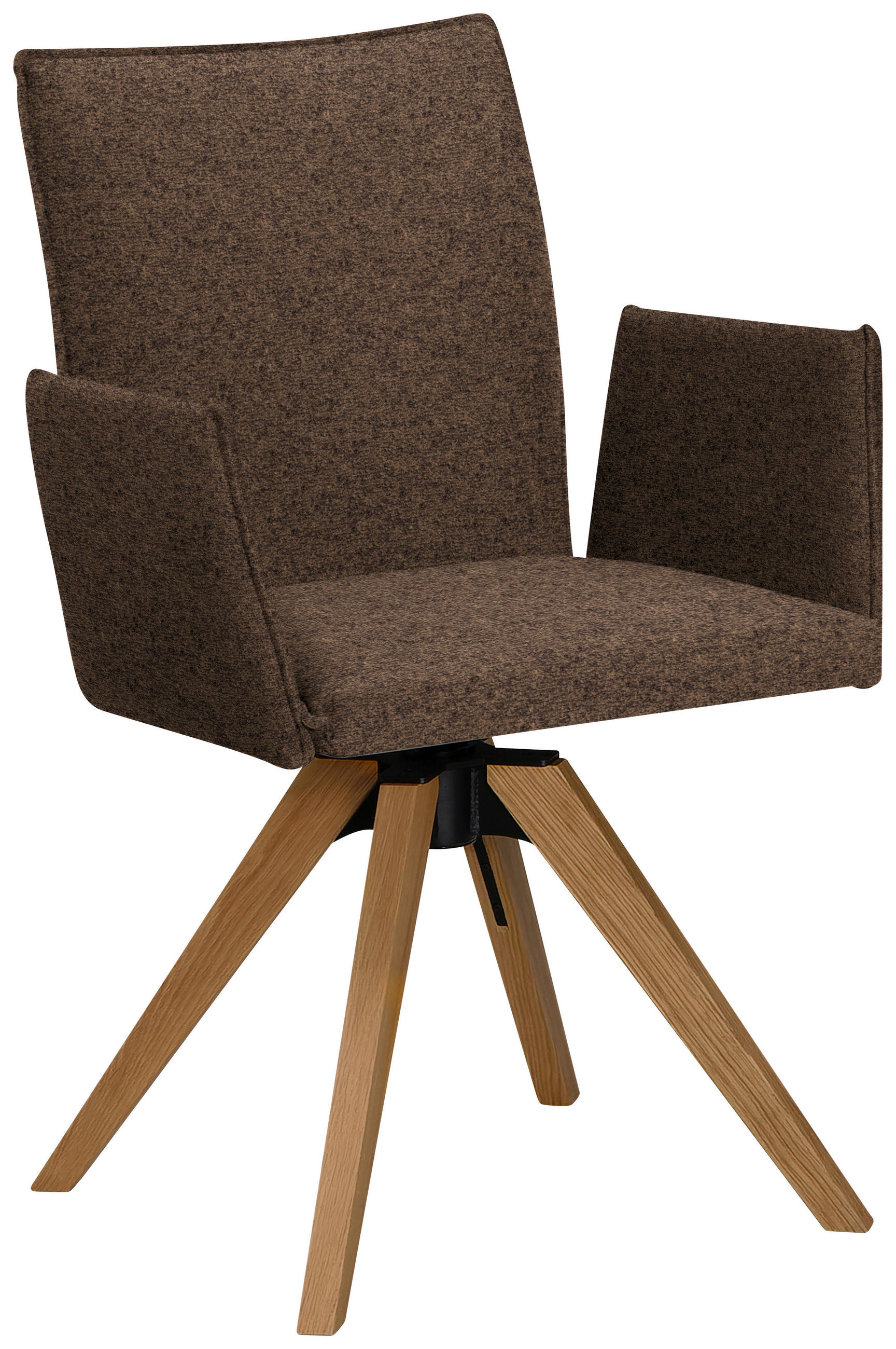 ARMLEHNSTUHL in Holz, Textil Braun, Eichefarben  - Eichefarben/Braun, KONVENTIONELL, Holz/Textil (64/91/61cm) - Moderano