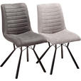 STUHL  in Eisen Mikrofaser Metall, Textil  - Anthrazit/Schwarz, Design, Textil/Metall (48/87/62,5cm) - Xora