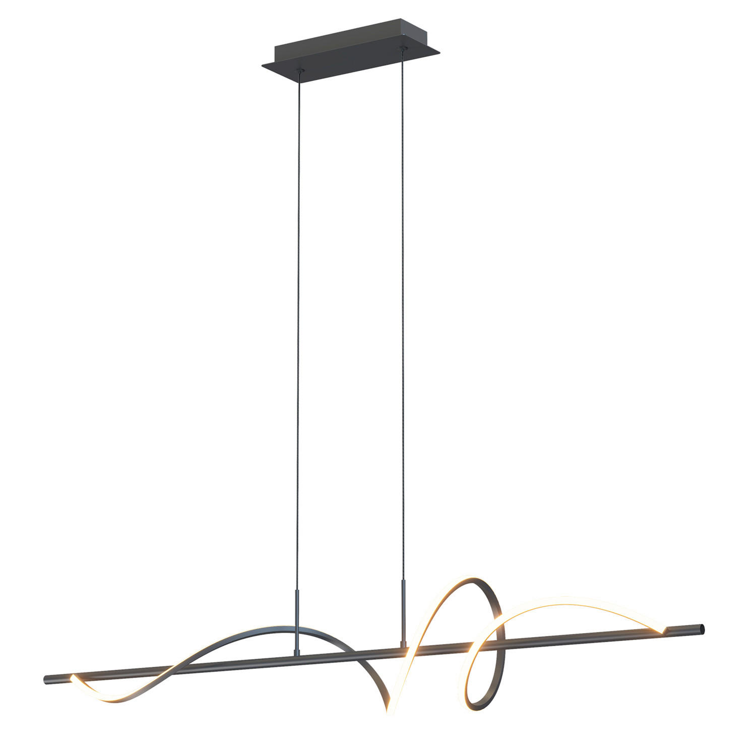 XXXLutz Led-Pendelleuchte Twist Schwarz 18x150x110 cm