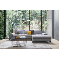 ECKSOFA Webstoff Hellgrau  - Hellgrau/Schwarz, Design, Textil/Metall (315/212cm) - Carryhome