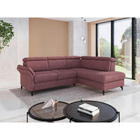 ECKSOFA Chenille Aubergine  - Aubergine/Schwarz, Konventionell, Textil/Metall (247/193cm) - Sit & More