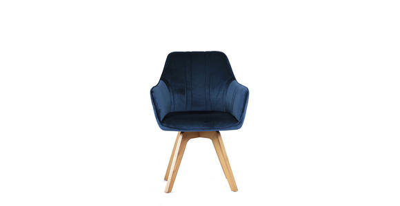 STUHL in Mikrofaser - Dunkelgrün/Eichefarben, MODERN, Holz/Textil (61/86/62,5cm) - Venda