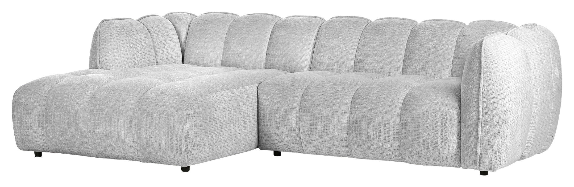 HÖRNSOFFA i chenille ljusgrå  - ljusgrå/svart, Klassisk, textil/plast (172/272cm) - MID.YOU