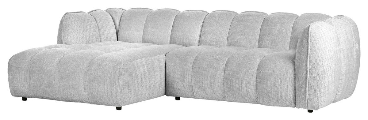 HÖRNSOFFA i chenille ljusgrå  - ljusgrå/svart, Klassisk, textil/plast (172/272cm) - MID.YOU