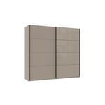 SCHWEBETÜRENSCHRANK  in Grau, Schwarz, Sahara  - Schwarz/Grau, Design, Glas/Holzwerkstoff (225/210/65cm) - Carryhome