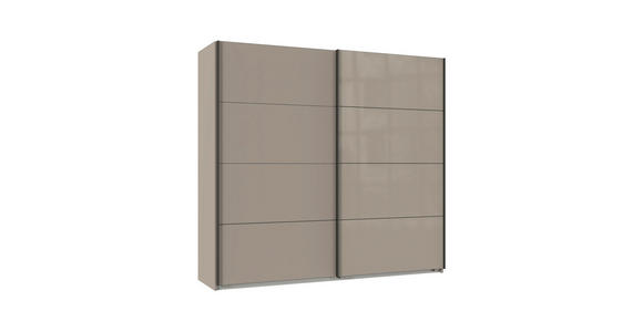 SCHWEBETÜRENSCHRANK  in Sahara  - Schwarz/Sahara, Design, Glas/Holzwerkstoff (225/210/65cm) - Carryhome