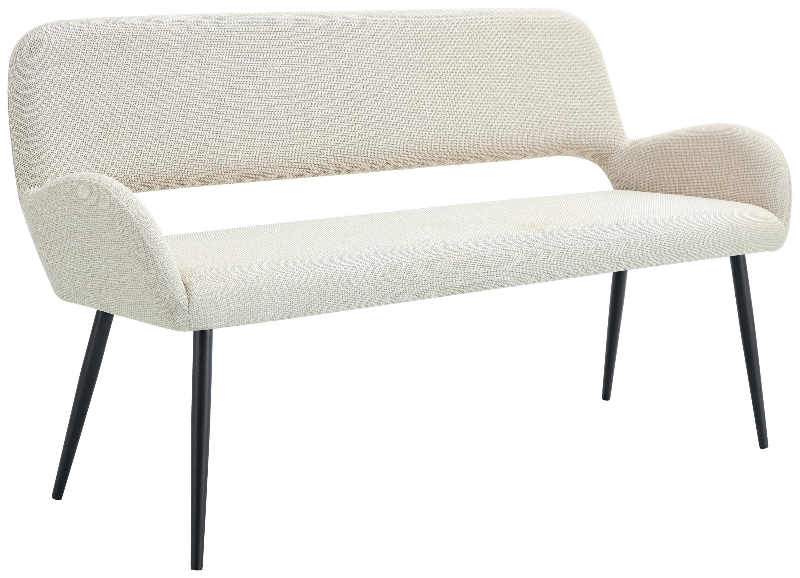 KLUPA  bež  drvo, metal, tekstil      - bež/crna, Lifestyle, drvo/metal (150/83/63cm) - MID.YOU
