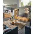 WOHNWAND  in Eichefarben  320/205,7/53,7 cm  - Eichefarben/Schwarz, Natur, Glas/Holz (320/205,7/53,7cm) - Valnatura