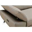 Ecksofa inkl. Funktionen Taupe Echtleder, Kombination Echtleder/Lederlook Lederlook Armteilverstellung, Kopfteilverstellung, Relaxfunktion  - Taupe/Schwarz, Design, Textil/Metall (274/222cm) - Xora