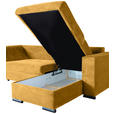 ECKSOFA in Cord Senfgelb  - Senfgelb/Schwarz, KONVENTIONELL, Textil/Metall (258/168cm) - Carryhome