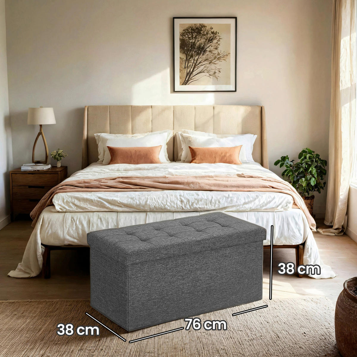 SITZBOX  - Grau, Basics, Textil (76/38/38cm)