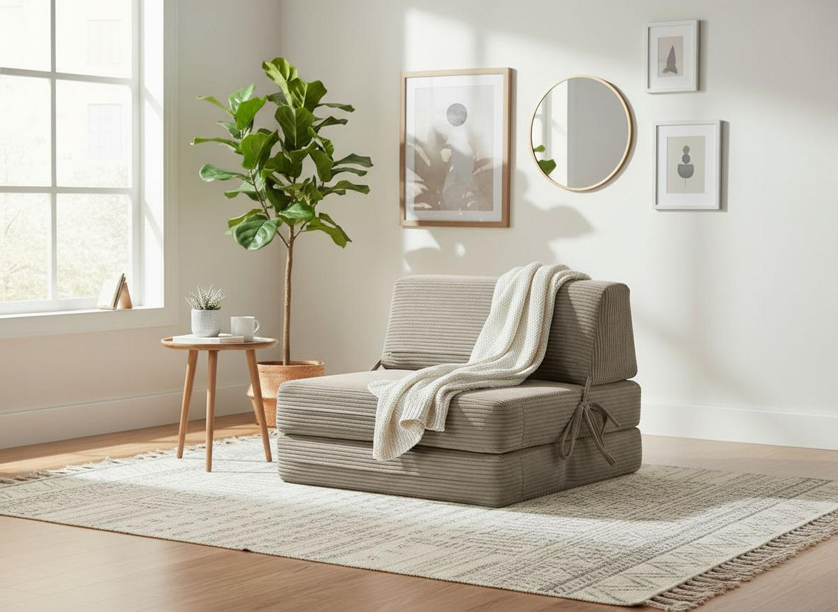 SCHLAFSESSEL Cord Braun    - Braun, Design, Textil/Metall (75/58/80cm) - Livetastic