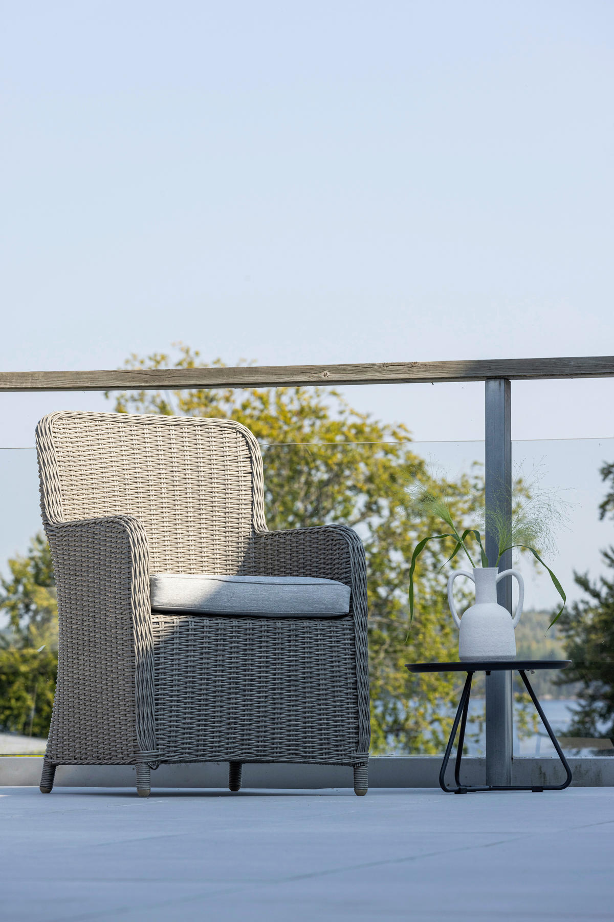 GARTENSTUHL-SET Stahl Grau  - Grau, KONVENTIONELL, Kunststoff/Textil (62/94,5/65cm) - Gardenson