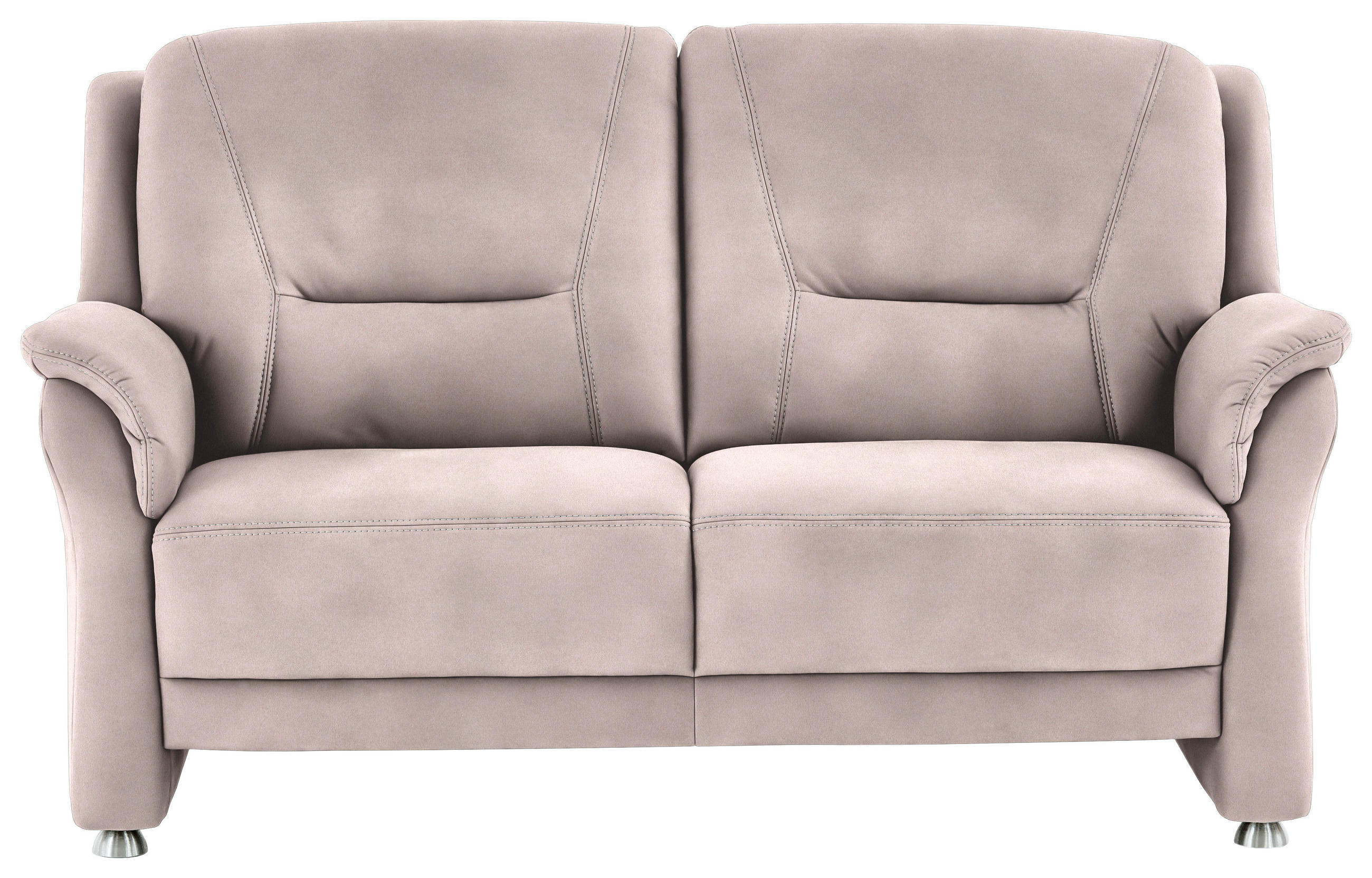 2,5-SITZER in Mikrofaser Rosa  - Beige/Alufarben, Konventionell, Textil/Metall (172/100/89cm) - Beldomo Comfort