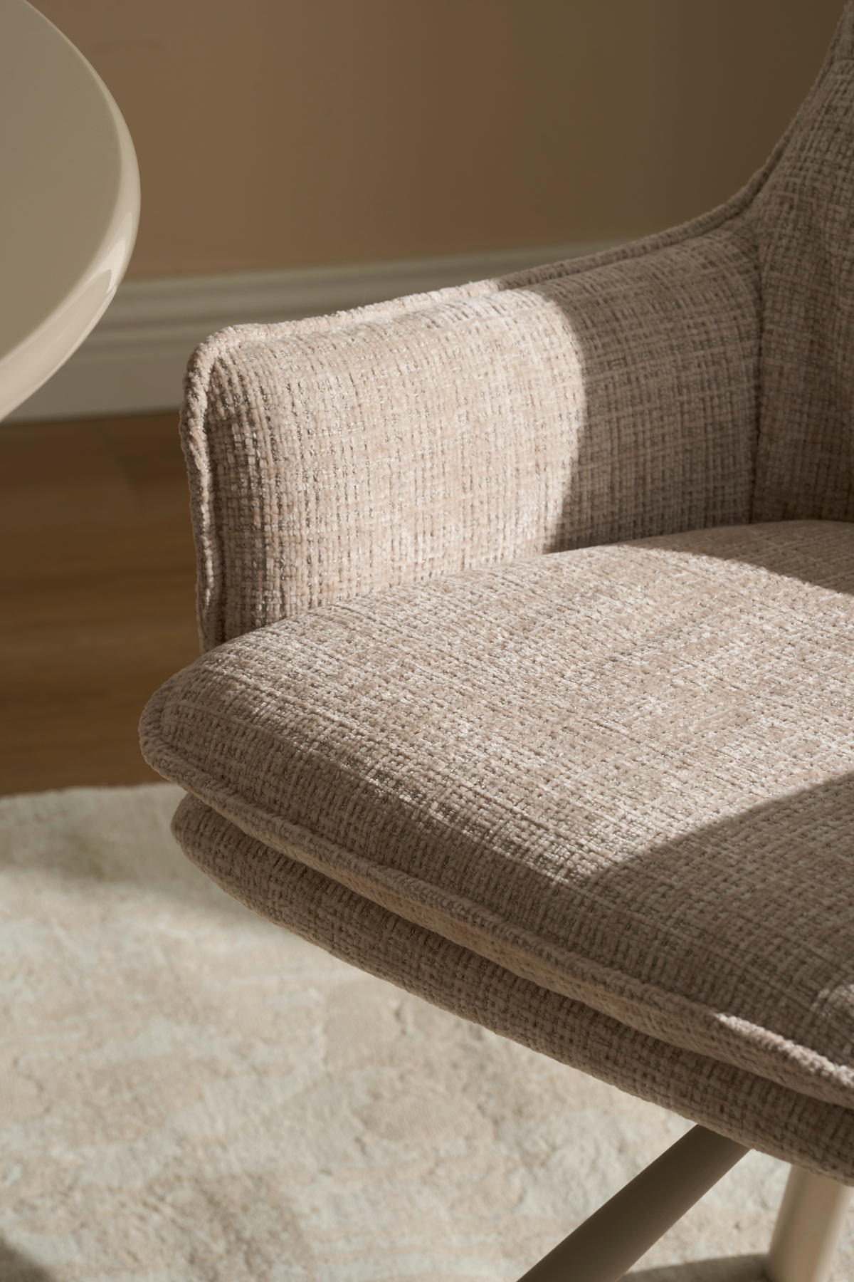 ARMLEHNSTUHL   Chenille  Beige  - Beige, MODERN, Holz/Textil (57/90/67cm) - Livetastic