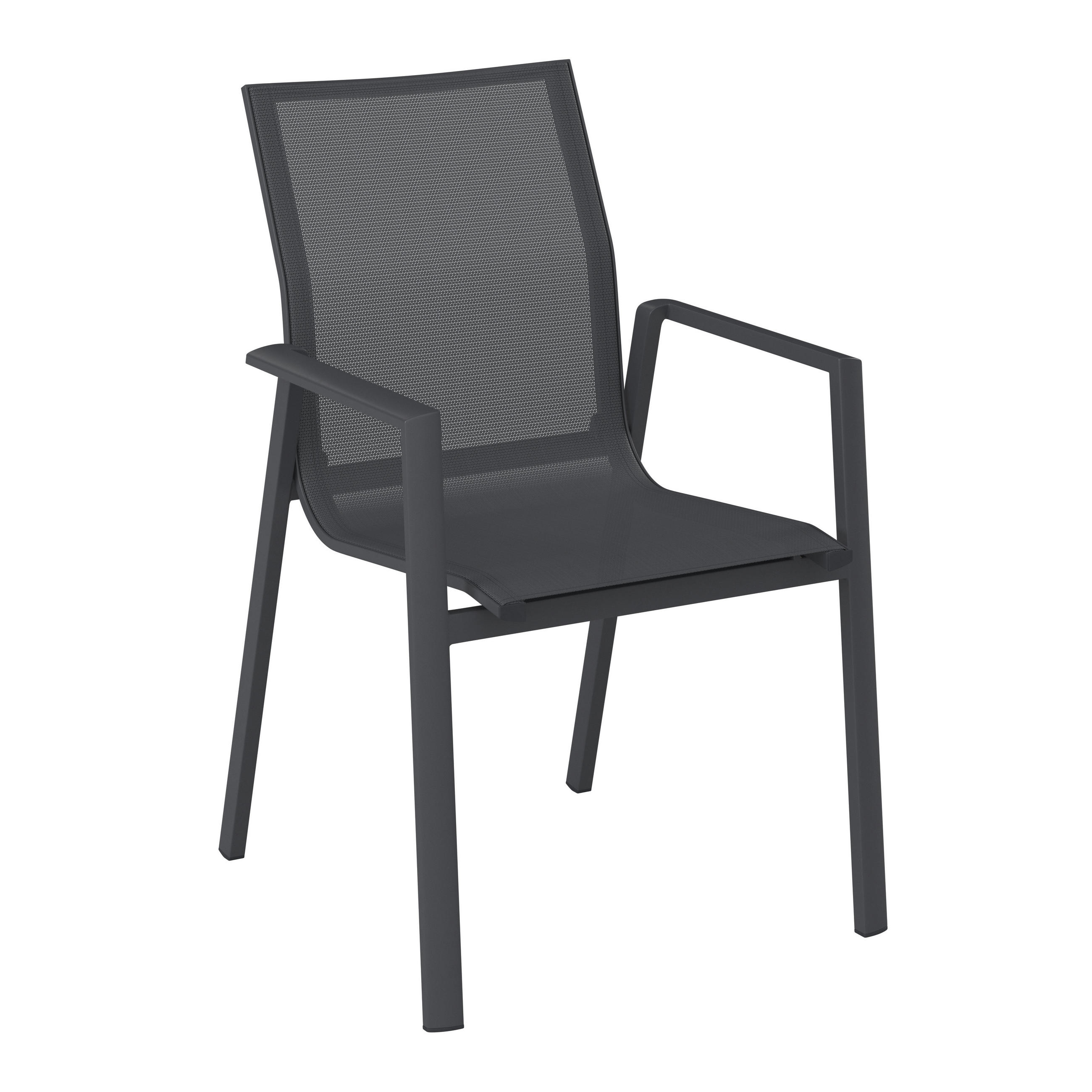 STAPELSESSEL Aluminium Dunkelgrau  - Dunkelgrau, MODERN, Textil/Metall (56.6/88.5/61.5cm) - Ambia Garden