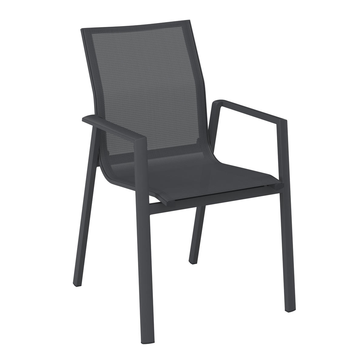 STAPELSESSEL Aluminium Dunkelgrau  - Dunkelgrau, MODERN, Textil/Metall (56.6/88.5/61.5cm) - Ambia Garden