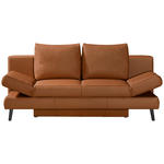 SCHLAFSOFA Braun Echtleder  - Schwarz/Braun, Design, Leder/Metall (200/85/90cm) - Novel