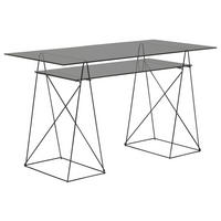 SCHREIBTISCH 135/65/74 cm  in Grau  - Schwarz/Grau, LIFESTYLE, Glas/Metall (135/65/74cm) - Kare-Design