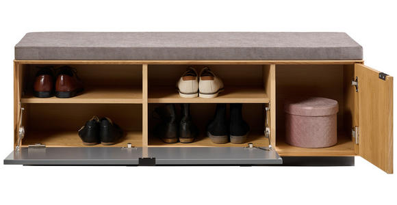 GARDEROBENBANK  in 135/42,2/42 cm  - Eichefarben/Schwarz, Natur, Holz/Holzwerkstoff (135/42,2/42cm) - Linea Natura