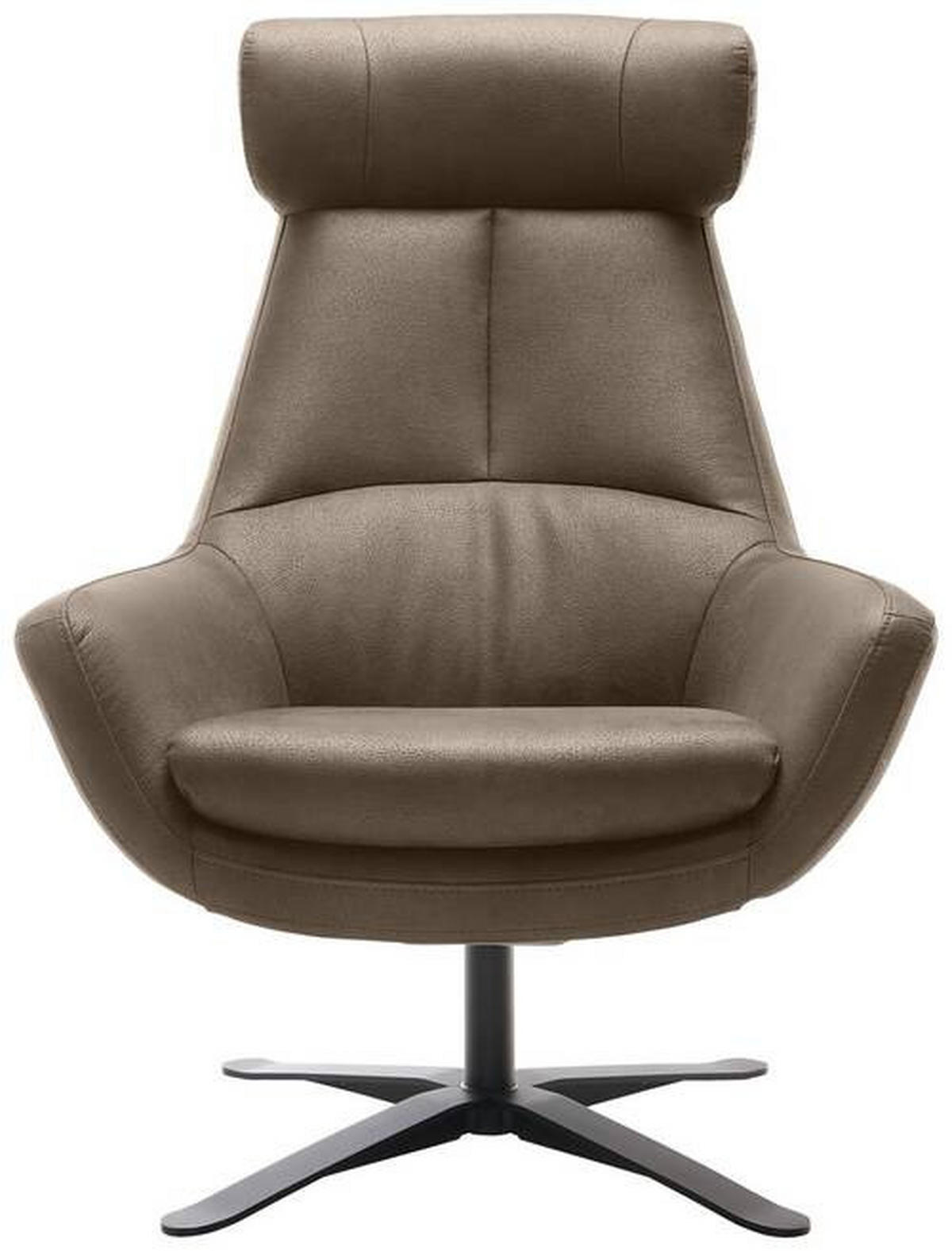 SESSEL in Mikrofaser Schlammfarben  - Schlammfarben/Schwarz, Modern, Textil/Metall (81/112/83cm) - Trendmanufaktur