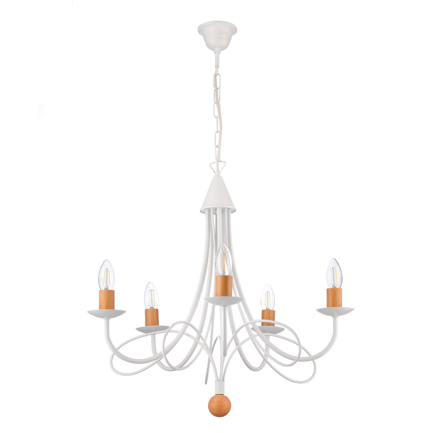 KRONLEUCHTER 5099 MILVIA 60/60/110 cm   - Braun/Weiß, KONVENTIONELL, Metall (60/60/110cm)