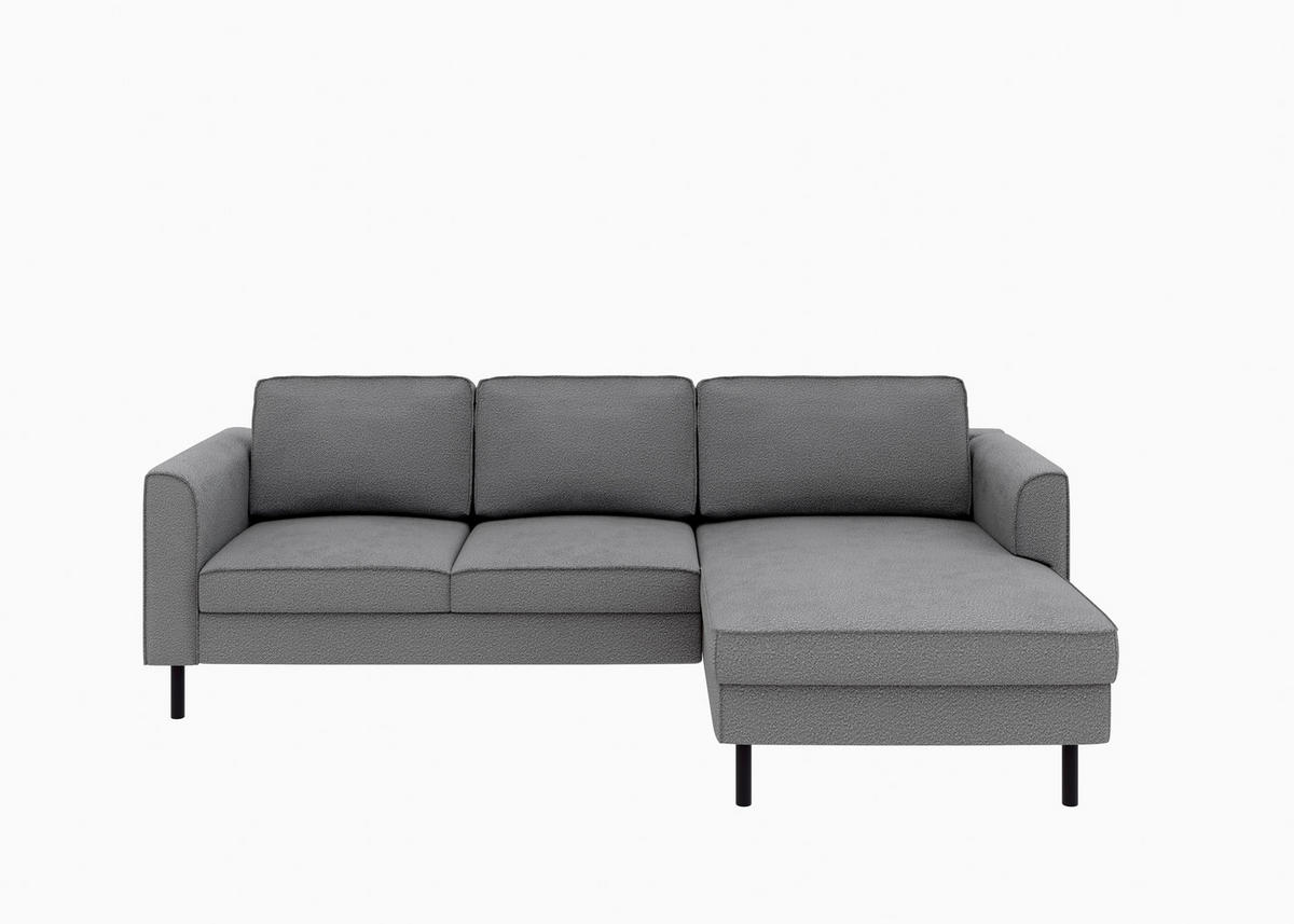 ECKSCHLAFSOFA  mit Bettkasten erhältlich, Sitzqualitäten, Schlafen auf Sitzhöhe, Bettfunktion erhältlich, Rücken echt, Armteil links, Armteil rechts Struktur Anthrazit  - Anthrazit/Schwarz, MODERN, Textil/Metall (232/161cm) - Trendmanufaktur