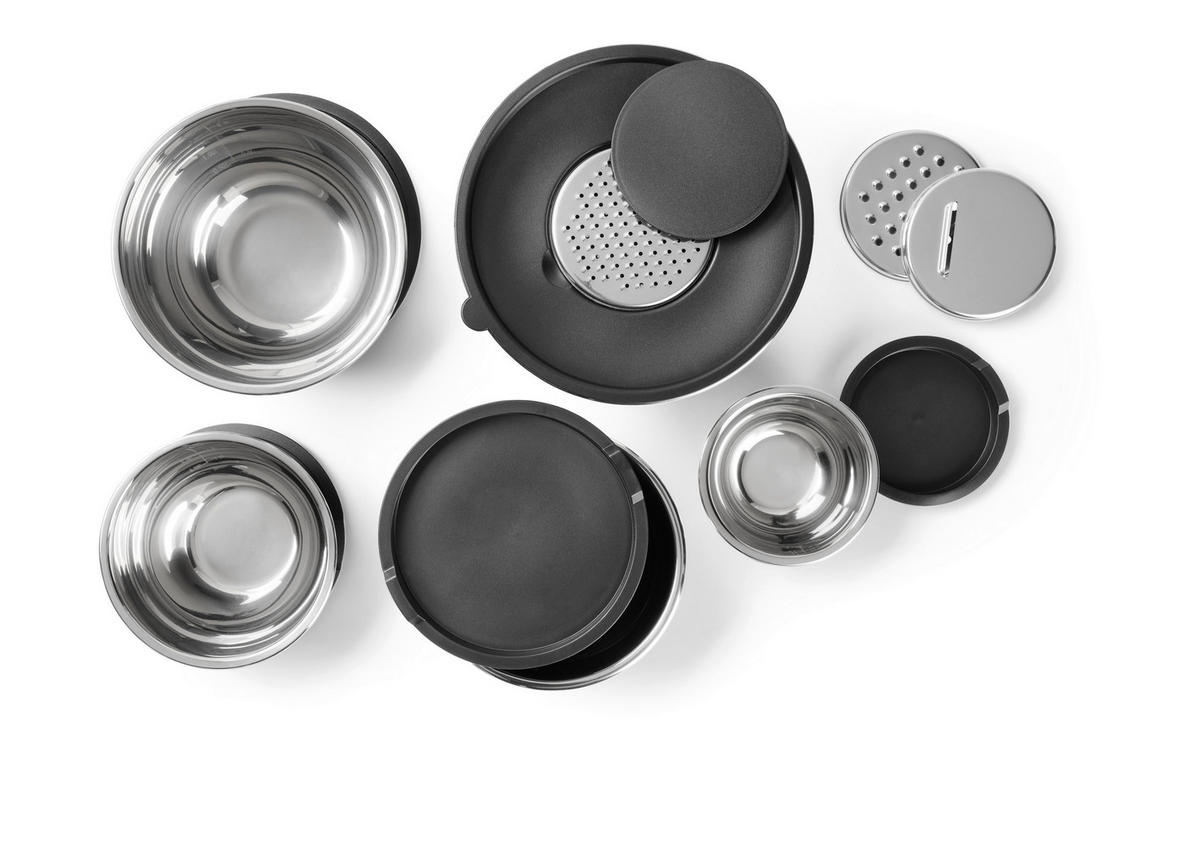 SET ZDJELA           - boje oplemenjenog čelika/crna, Basics, metal/plastika - Homeware Profession.
