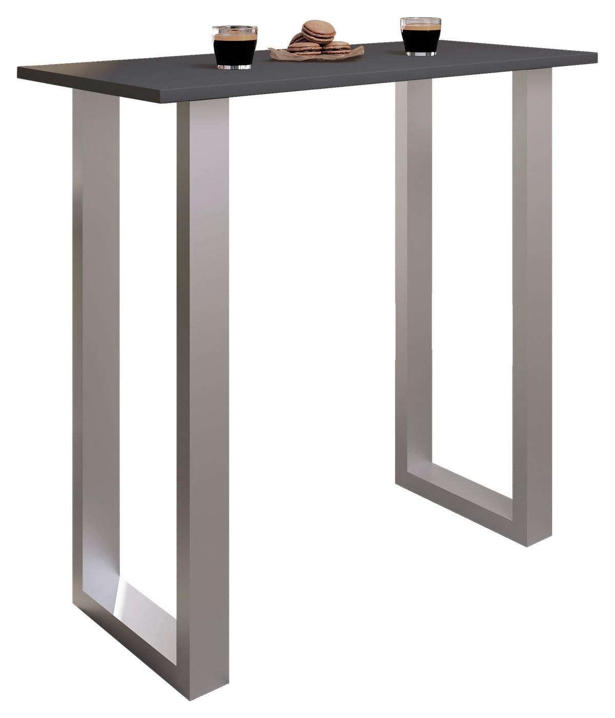 BARTISCH in Metall, Holzwerkstoff 110/102/50 cm   - Anthrazit/Silberfarben, KONVENTIONELL, Holzwerkstoff/Metall (110/50/102cm)