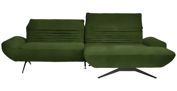 ECKSOFA  in Teddystoff Dunkelgrün  280/170-195 cm  - Dunkelgrün/Schwarz, Design, Textil/Metall (280/170-195cm) - Dieter Knoll