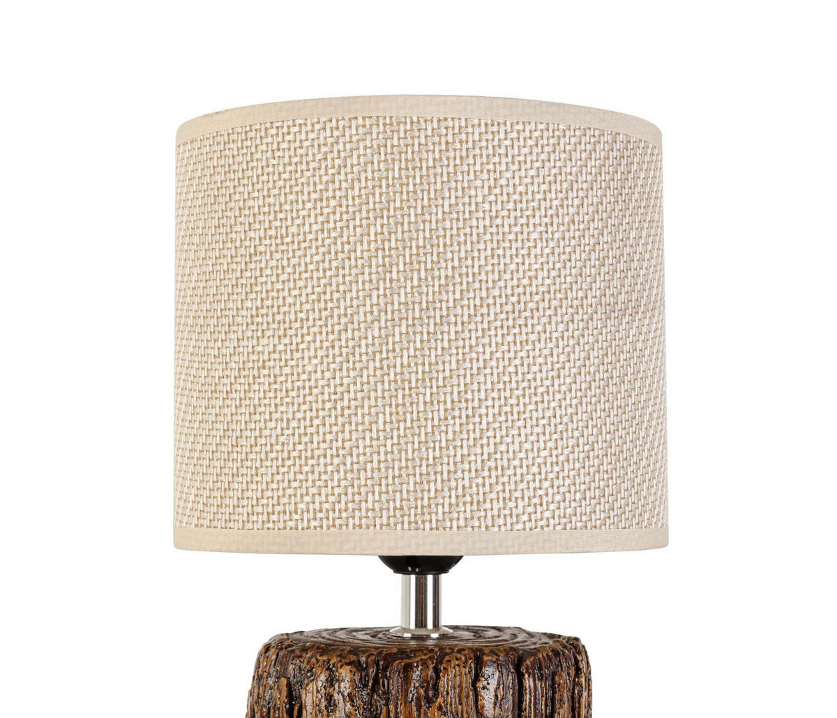STOLNÁ LAMPA, E27, 18/31 cm  - hnedá/krémová, Basics, kov/textil (18/31cm) - Novel