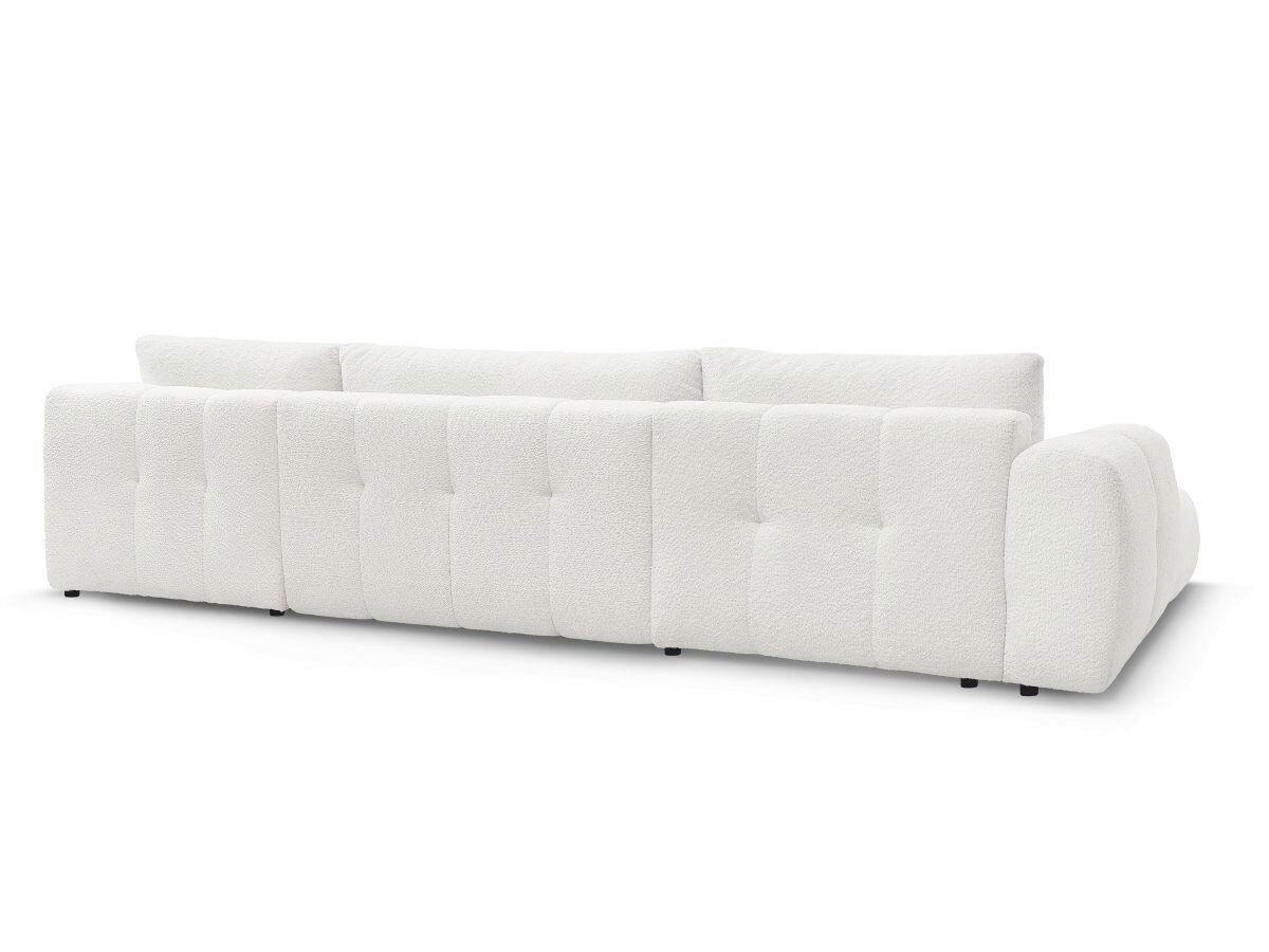 WOHNLANDSCHAFT  FUJI  Weiß Bouclé  - Schwarz/Weiß, MODERN, Kunststoff/Textil (160/377/204cm)