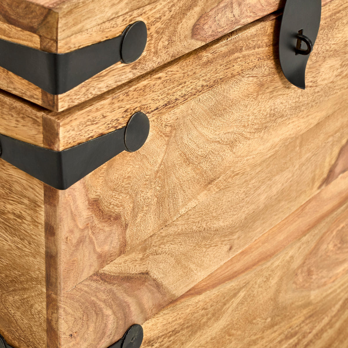TRUHE Holz Sheesham Hartholz  - Sheeshamfarben, KONVENTIONELL, Holz (48/48/48cm) - Livetastic