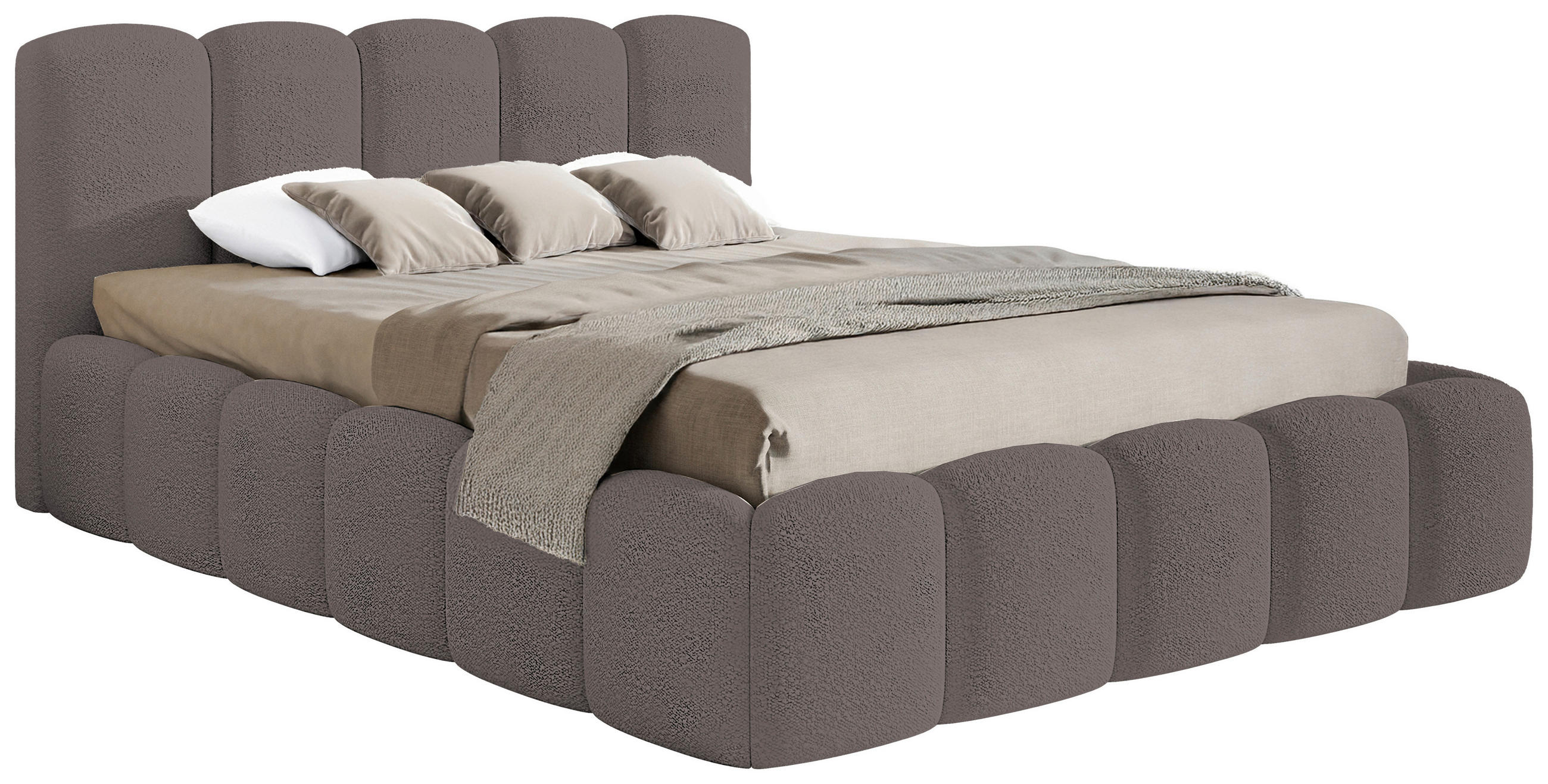 POLSTERBETT Cloudy Lattenrost, Bettkasten 180/200 cm  in Dunkelgrau  - Dunkelgrau, MODERN, Holz/Textil (180/200cm) - Livetastic